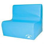 Foam chair for 2 children, cyan