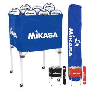 Mikasa® Collapsible Aluminum Ball Cart with Carrying Bag, Capacity of 24 Balls, 40 x 25 x 25" (102 x 63 x 63 cm) 