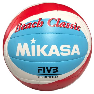 Ballon de volleyball de plage Mikasa® «Beach Classic» rouge et bleu