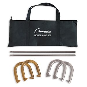 Steel horseshoe set with carrying bag