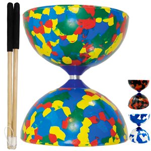 «Arlequino» Rubber Diabolo with Handsticks, 4" (10 cm)