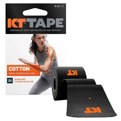 Box of 20 KT Tape® Pre-Cut Cotton Kinesiology Tape Strips, 10 x 2" (25.5 x 5 cm)