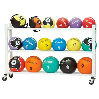 Steel Cart for Medicine Balls, Capacity of 20 Balls, 34 x 10 x 54" (86 x 25 x 137 cm)