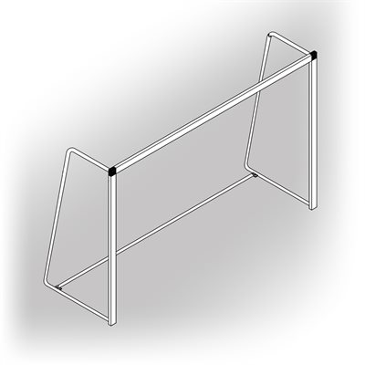 Steel Soccer Goals, Square Posts, 5' x 8' x 3'4" x 2'