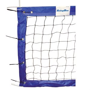 Filet de volleyball de plage de compétition Going One® «Pro-Beach» de 9,75 m (32') bleu, avec câble en acier de 11,5 m (38')