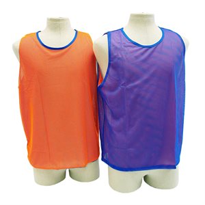 Reversible Pinnie in Stretch Mesh, royal / orange