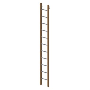 Wooden vertical ladder