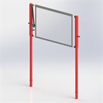 Pair of Aluminum Volleyball Posts of 3.5" (8.9 cm), Telescopic Adjustment, with 1 Winch